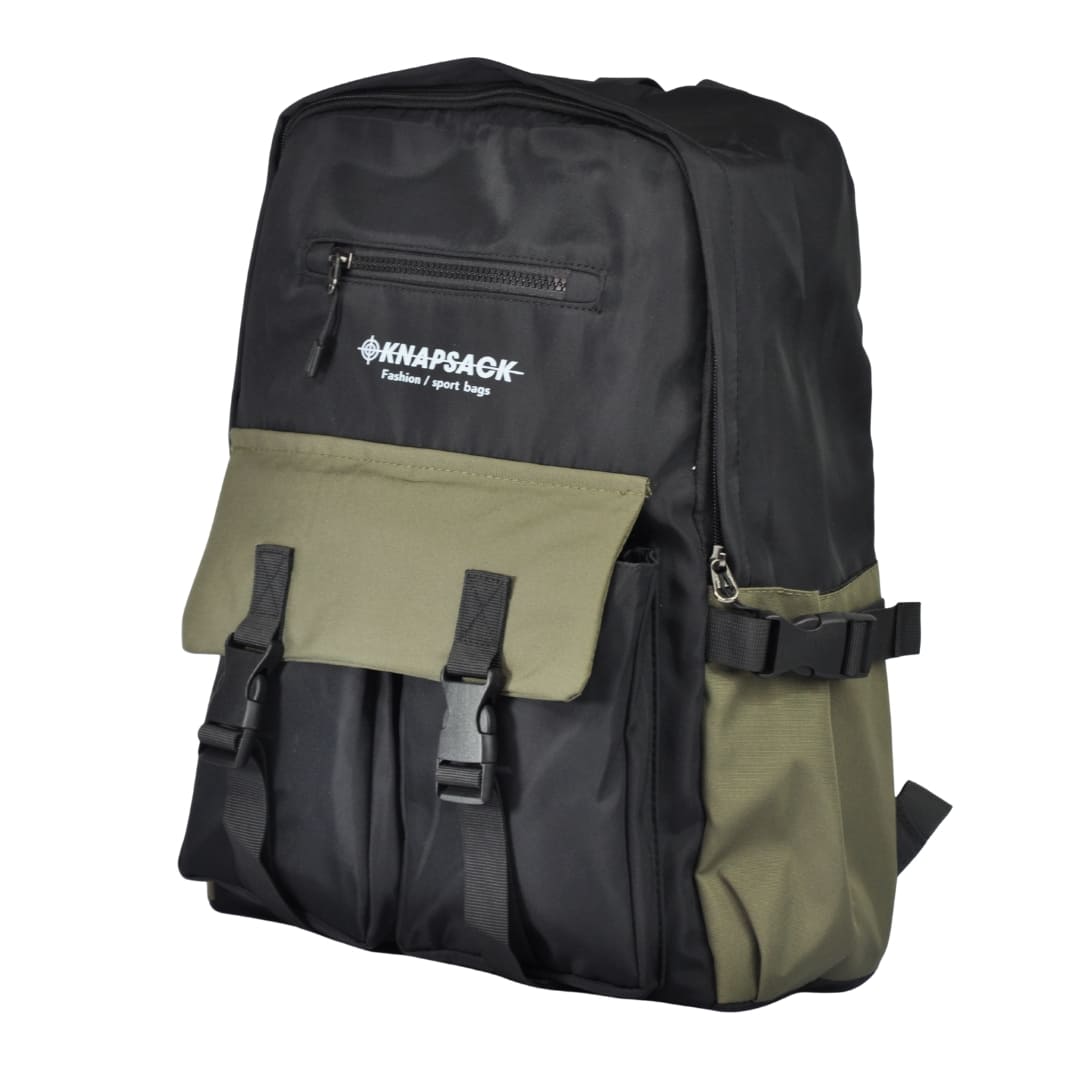 unisex khaki black canvas backpack unisex khaki black canvas backpack